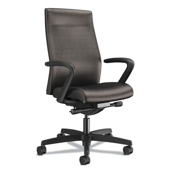 HON® Ignition 2.0 Upholstered Mid-Back Task Chair, Supports Up to 300 lb, 17" to 22" Seat Height, Black (HONI2UL2FU10TK)