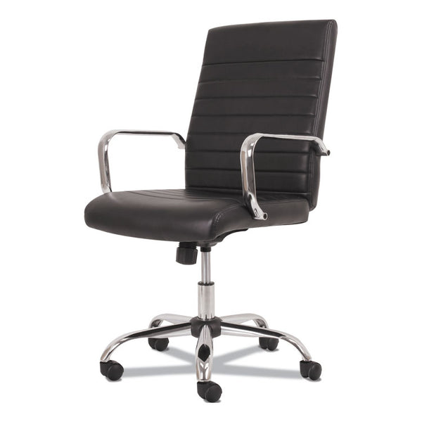 Sadie™ 5-Eleven Mid-Back Executive Chair, Supports Up to 250 lb, 17.1" to 20" Seat Height, Black Seat/Back, Chrome Base (BSXVST511) Each