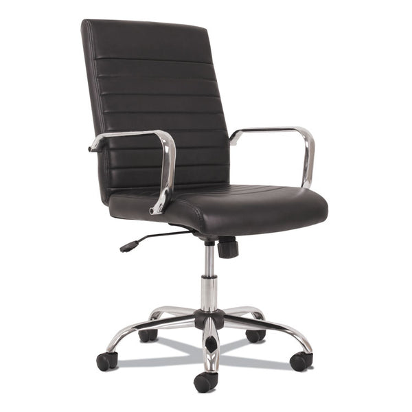 Sadie™ 5-Eleven Mid-Back Executive Chair, Supports Up to 250 lb, 17.1" to 20" Seat Height, Black Seat/Back, Chrome Base (BSXVST511) Each