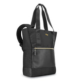 Solo Parker Hybrid Tote/Backpack, Fits Devices Up to 15.6", Polyester, 3.75 x 16.5 x 16.5, Black/Gold (USLEXE8014) Each