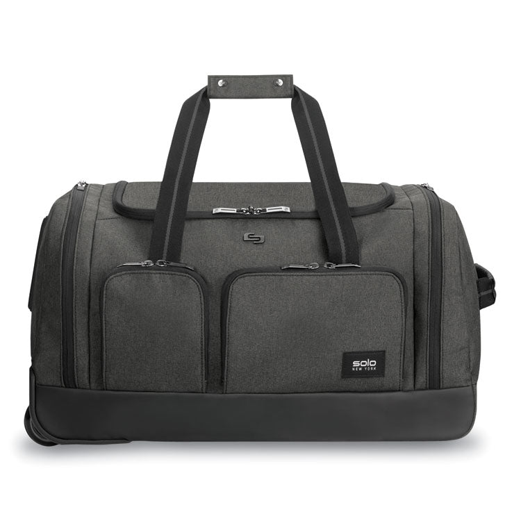 Solo Leroy Rolling Duffel, Fits Devices Up to 15.6", Polyester, 12 x 10.5 x 10.5, Gray (USLUBN98010)