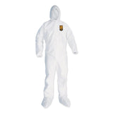 KleenGuard™ A35 Liquid and Particle Protection Coveralls, Zipper Front, Hooded, Elastic Wrists and Ankles, 2X-Large, White, 25/Carton (KCC38941) Case of 25
