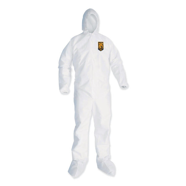 KleenGuard™ A35 Liquid and Particle Protection Coveralls, Zipper Front, Hooded, Elastic Wrists and Ankles, 2X-Large, White, 25/Carton (ANS38941) Case of 25