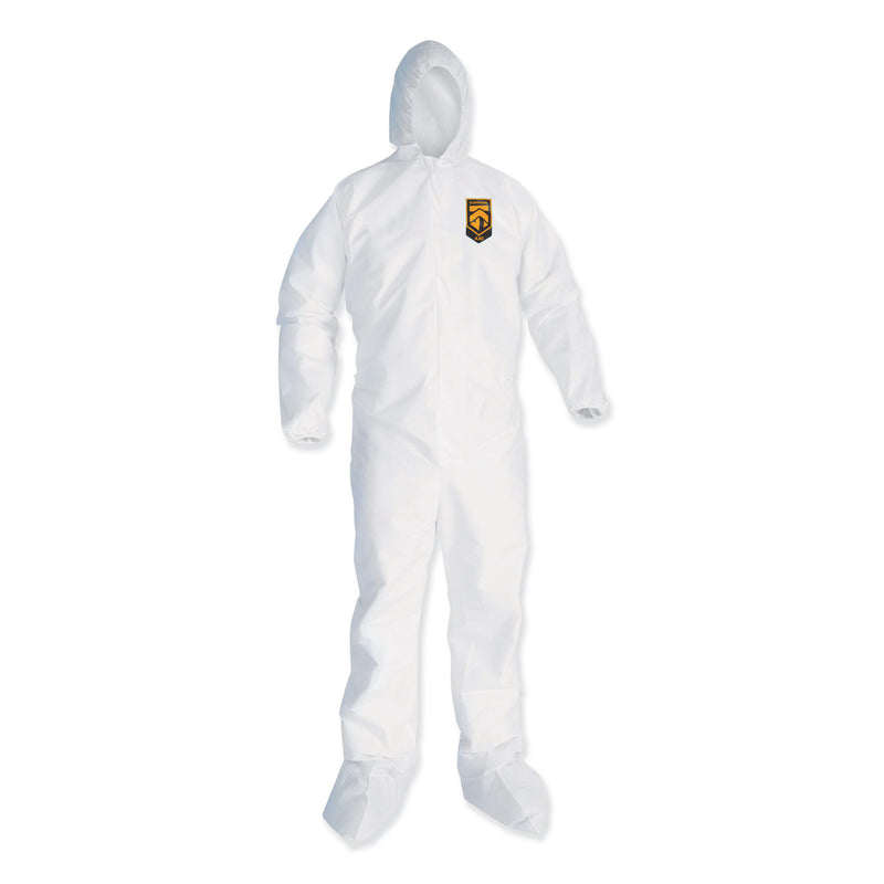 KleenGuard™ A35 Liquid and Particle Protection Coveralls, Zipper Front, Hooded, Elastic Wrists and Ankles, 2X-Large, White, 25/Carton (ANS38941) Case of 25