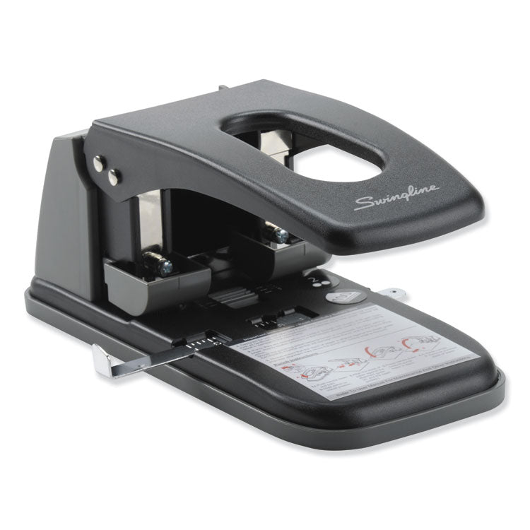 Swingline® 100-Sheet High Capacity Two-Hole Punch, Fixed Centers, 9/32" Holes, Black/Gray (SWI74190)