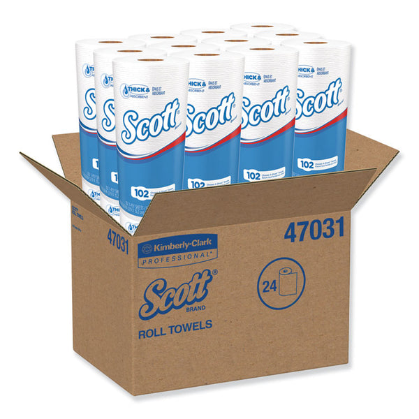 Scott® Choose-A-Sheet Mega Kitchen Roll Paper Towels, 1-Ply, 4.8 x 11, White, 102/Roll, 24/Carton (KCC47031)