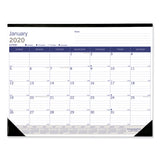 Blueline® DuraGlobe Monthly Desk Pad Calendar, 22 x 17, White/Blue/Gray Sheets, Black Binding/Corners, 12-Month (Jan to Dec): 2024 (REDC177227)