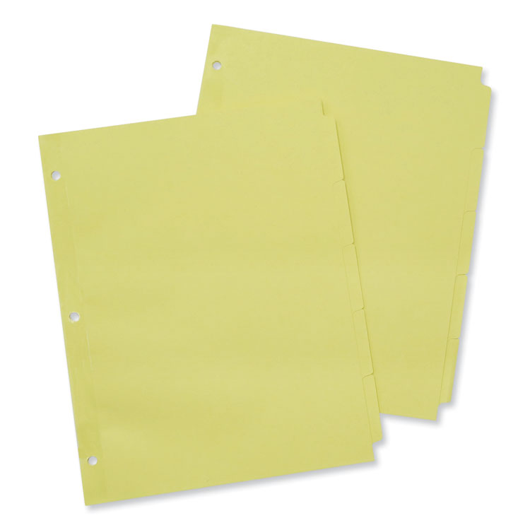 Universal® Self-Tab Index Dividers, 5-Tab, 11 x 8.5, Buff, 36 Sets (UNV20836) Pack of 36