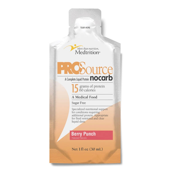 ProSource™ NoCarb Oral Supplement Berry Punch Flavor Liquid 1 oz. Pouch (1223291_CS) 100/CS