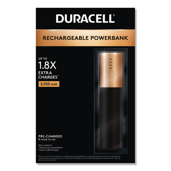 Duracell® Rechargeable 3,350 mAh Powerbank, 1 Day Portable Charger (DURDMLIONPB1)