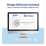 Avery® The Mighty Badge Name Badge Holder Kit, Horizontal, 3 x 1, Laser, Gold, 50 Holders/120 Inserts (AVE71207) Pack of 50