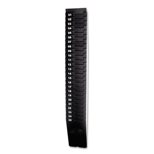 Lathem® Time Time Card Rack for 7" Cards, 25 Pockets, ABS Plastic, Black (LTH257EX)