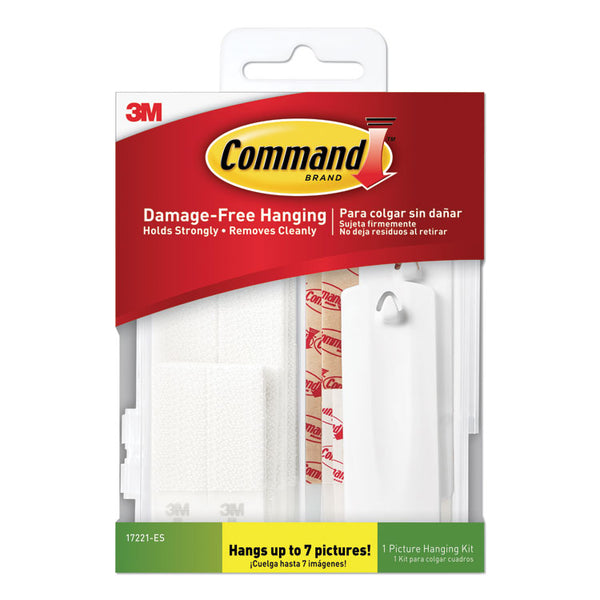 Command™ Picture Hanging Kit, Assorted Sizes, Plastic, White, 1 lb; 4 lb Capacities, 24 Pieces/Pack (MMM17221ES)