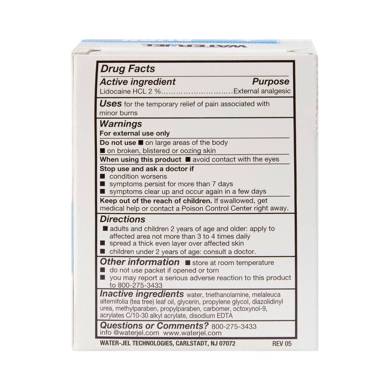 Water Jel® Burn Jel® Burn Relief Lidocaine Topical Gel 3.5 Gram Individual Packet (786977_CS) 600/CS