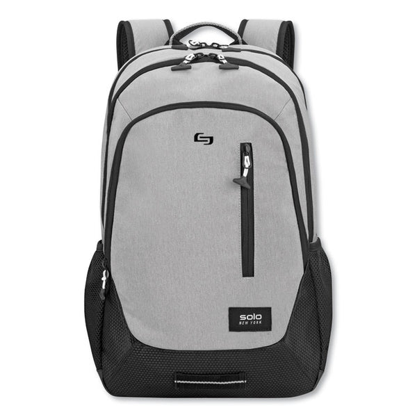 Solo Region Backpack, Fits Devices Up to 15.6", Nylon/Polyester, 13 x 5 x 19, Light Gray (USLVAR70410) Each