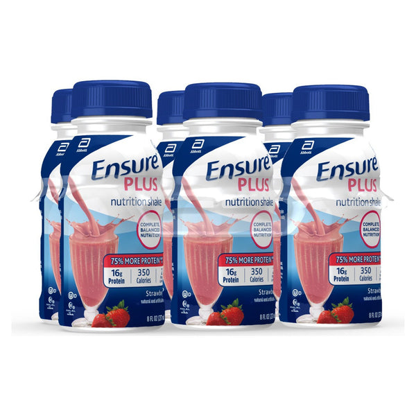 Ensure® Plus Nutrition Shake Oral Supplement Strawberry Flavor Liquid 8 oz. Bottle (649273_CS) 24/CS