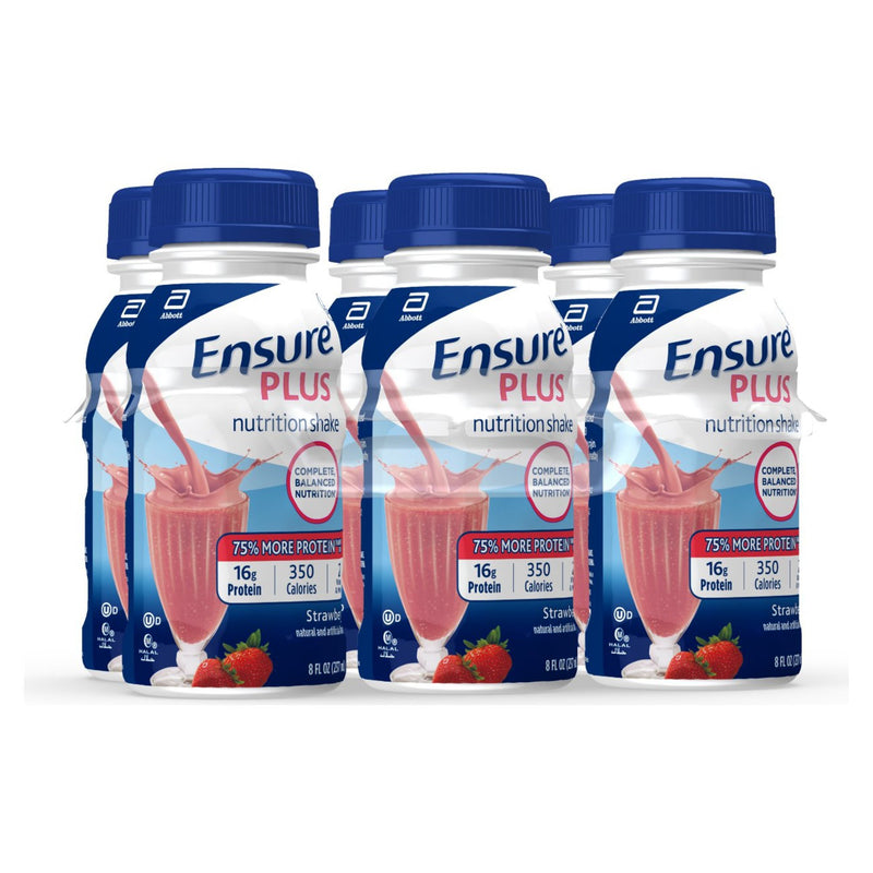 Ensure® Plus Nutrition Shake Oral Supplement Strawberry Flavor Liquid 8 oz. Bottle (649273_CS) 24/CS
