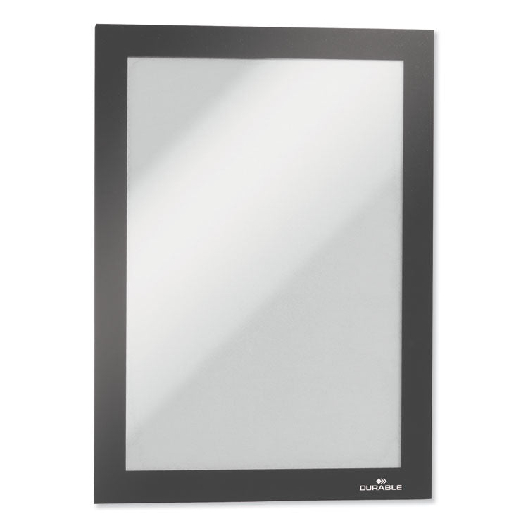 Durable® DURAFRAME Magnetic Sign Holder, 5.5 x 8.5, Black Frame, 2/Pack (DBL472101) Pack of 2