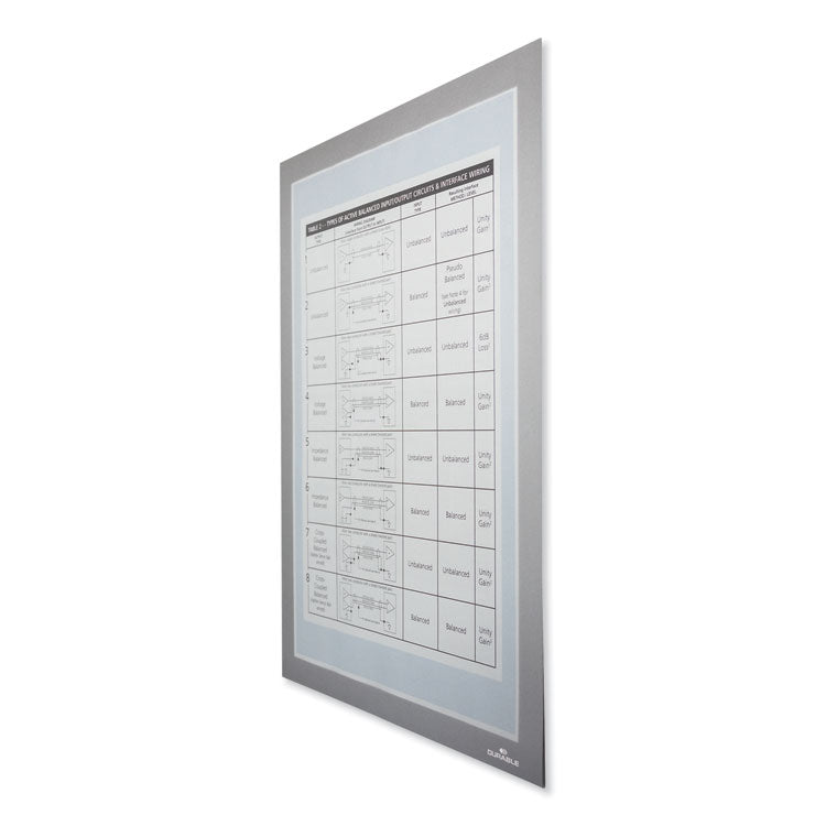 Durable® DURAFRAME Magnetic Plus Sign Holder, 8.5 x 11, Silver Frame, 2/Pack (DBL400423) Pack of 2