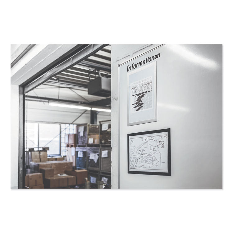 Durable® DURAFRAME Magnetic Sign Holder, 5.5 x 8.5, Black Frame, 2/Pack (DBL472101) Pack of 2