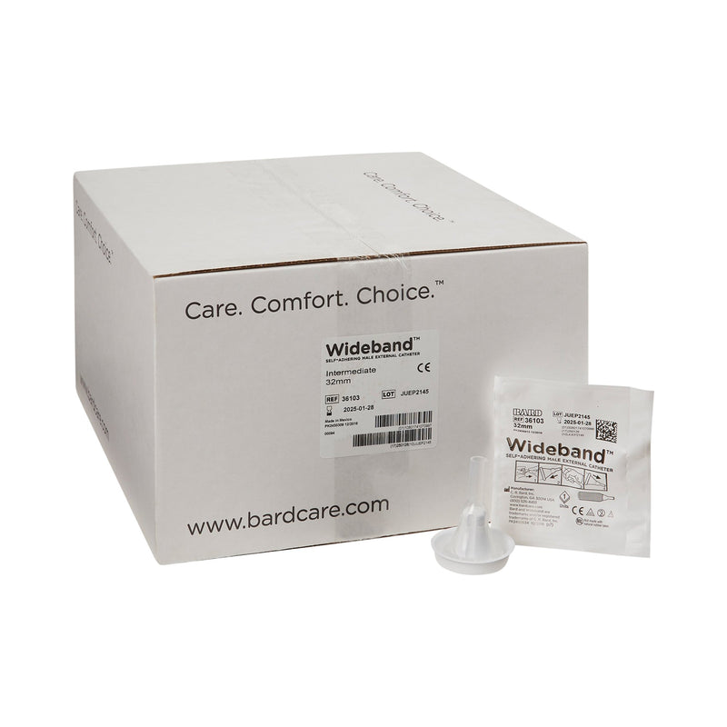 Wide Band® Male External Catheter Self-Adhesive Band Silicone Intermediate (334733_BX) 100/BX