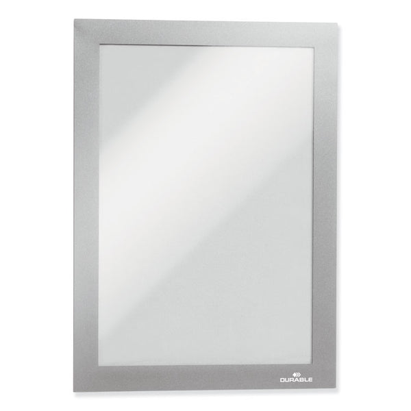 DURABLE DURAFRAME Magnetic Sign Holder, 5.5 x 8.5, Silver Frame, 2/Pack (DBL472123) Pack of 2