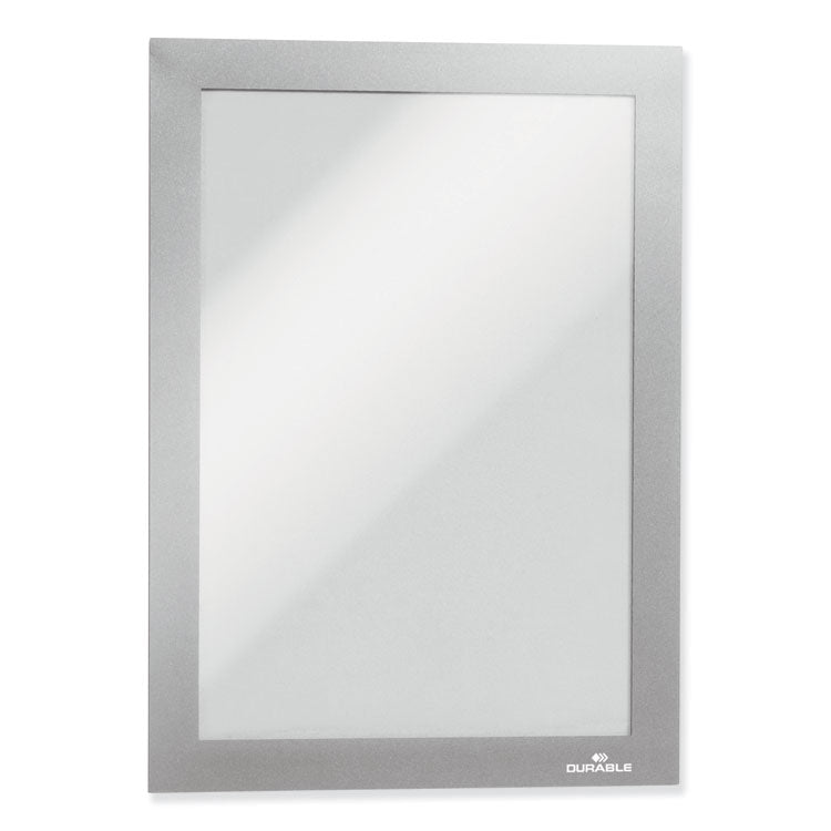 DURABLE DURAFRAME Magnetic Sign Holder, 5.5 x 8.5, Silver Frame, 2/Pack (DBL472123) Pack of 2