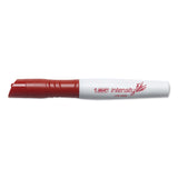 BIC® Intensity Low Odor Chisel Tip Dry Erase Marker, Extra-Broad Bullet Tip, Red, Dozen (BICGDEM11RD)