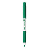 BIC® Intensity Low Odor Fine Point Dry Erase Marker, Fine Bullet Tip, Green, Dozen (BICGDE11GN)