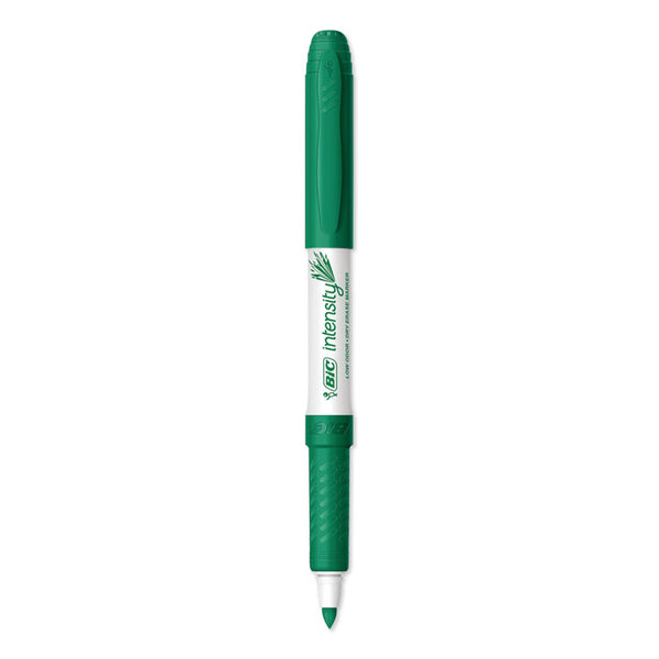 BIC® Intensity Low Odor Fine Point Dry Erase Marker, Fine Bullet Tip, Green, Dozen (BICGDE11GN)