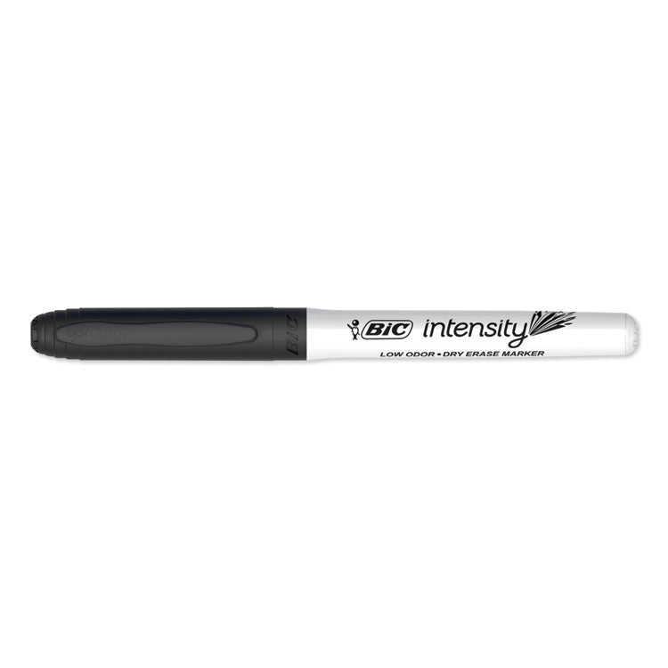 BIC® Intensity Low Odor Fine Point Dry Erase Marker, Fine Bullet Tip, Black, Dozen (BICGDE11BK)