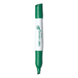 BIC® Intensity Low Odor Chisel Tip Dry Erase Marker, Broad Chisel Tip, Green, Dozen (BICGDEM11GN)