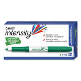 BIC® Intensity Low Odor Fine Point Dry Erase Marker, Fine Bullet Tip, Green, Dozen (BICGDE11GN)