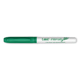 BIC® Intensity Low Odor Fine Point Dry Erase Marker, Fine Bullet Tip, Green, Dozen (BICGDE11GN)