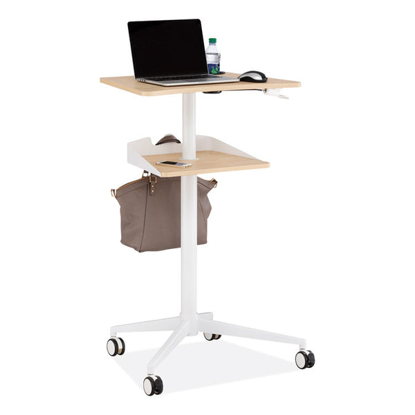 Safco® VUM Mobile Workstation, 25.25" x 19.75" x 35.5" to 47.75", Natural/White, Ships in 1-3 Business Days (SAF1944NA)