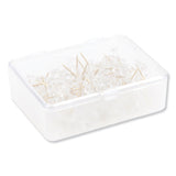 U Brands Standard Push Pins, Plastic, Clear, Clear Head/Gold Pin, 0.44", 100/Pack (UBR3087U0624) Pack of 100