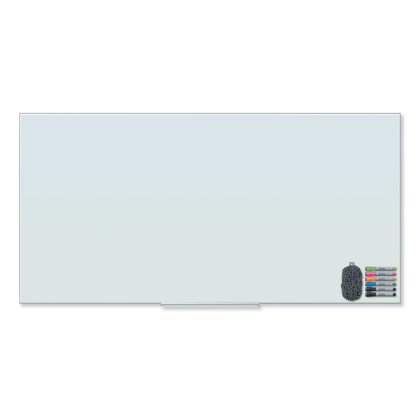U Brands Floating Glass Dry Erase Board, 70 x 35, White (UBR3978U0001) Each
