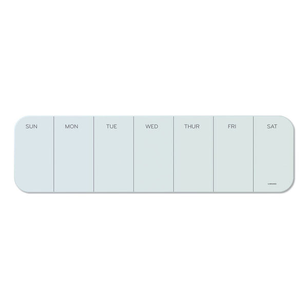 U Brands Cubicle Glass Dry Erase Board, Undated One-Week, 20 x 5.5, White Surface (UBR3688U0001)