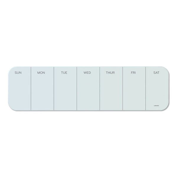 U Brands Cubicle Glass Dry Erase Board, Undated One-Week, 20 x 5.5, White Surface (UBR3688U0001) Each