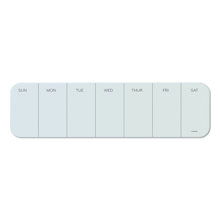 U Brands Cubicle Glass Dry Erase Board, Undated One-Week, 20 x 5.5, White Surface (UBR3688U0001) Each