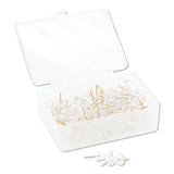 U Brands Standard Push Pins, Plastic, Clear, Clear Head/Gold Pin, 0.44", 100/Pack (UBR3087U0624) Pack of 100
