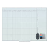 U Brands Floating Glass Dry Erase Undated One Month Calendar, 47 x 35, White (UBR3969U0001) Each