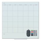 U Brands Floating Glass Dry Erase Undated One Month Calendar, 35 x 35, White (UBR3968U0001) Each