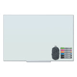 U Brands Floating Glass Dry Erase Board, 35 x 23, White (UBR3975U0001) Each