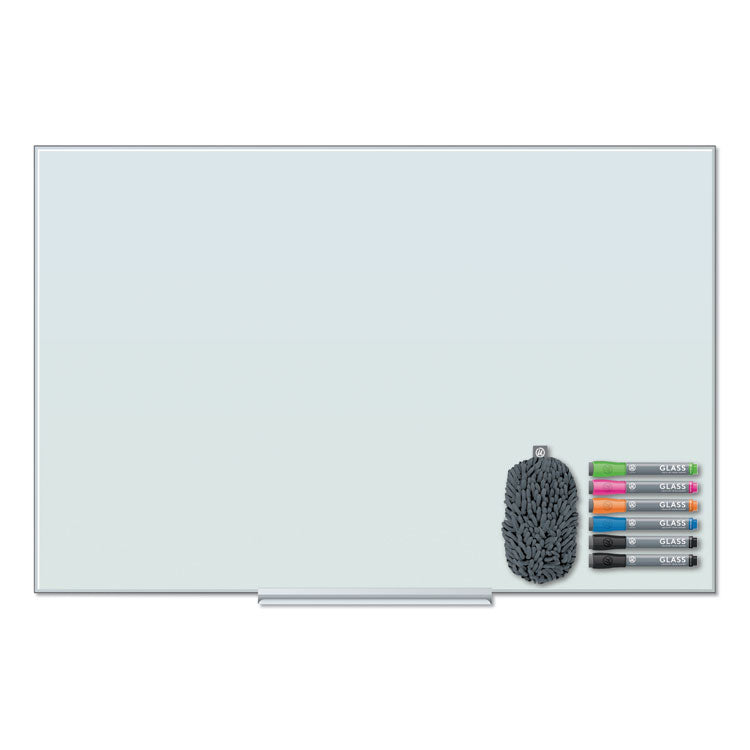 U Brands Floating Glass Dry Erase Board, 35 x 23, White (UBR3975U0001) Each