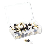 U Brands Fashion Sphere Push Pins, Plastic, Assorted, 0.44", 200/Pack (UBR3084U0624) Pack of 200