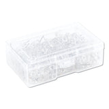 U Brands Standard Push Pins, Plastic, Clear, Clear Head/Silver Pin, 0.44", 200/Pack (UBR3088U0624) Pack of 200