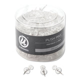 U Brands Standard Push Pins, Plastic, Clear, 0.44", 200/Pack (UBR658U0824) Pack of 200