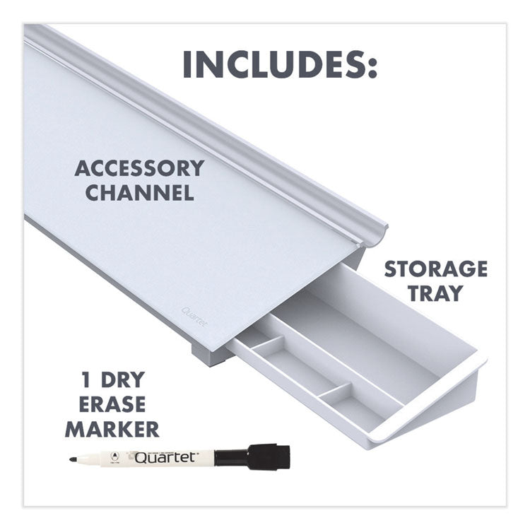 Quartet® Glass Dry Erase Desktop Computer Pad, 18 x 6, White Surface (QRTGDP186) Each
