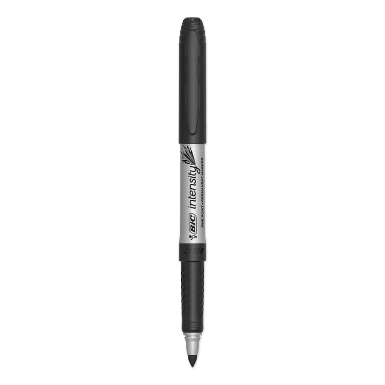 BIC® Intensity Fine Tip Permanent Marker, Fine Bullet Tip, Tuxedo Black, Dozen (BICGPM11BK) 1 Dozen